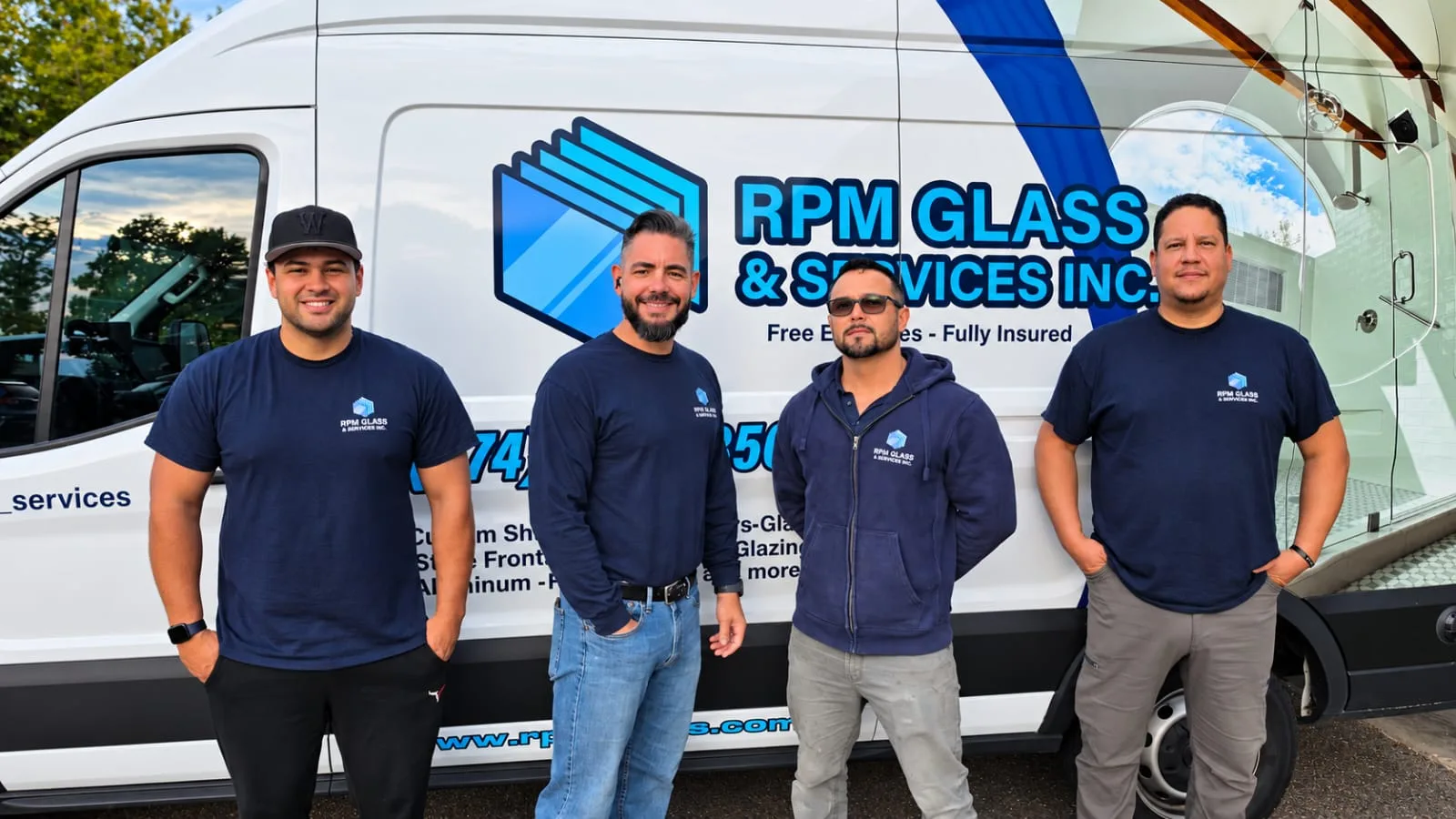 The RPM Glass & Services team in front of their van
